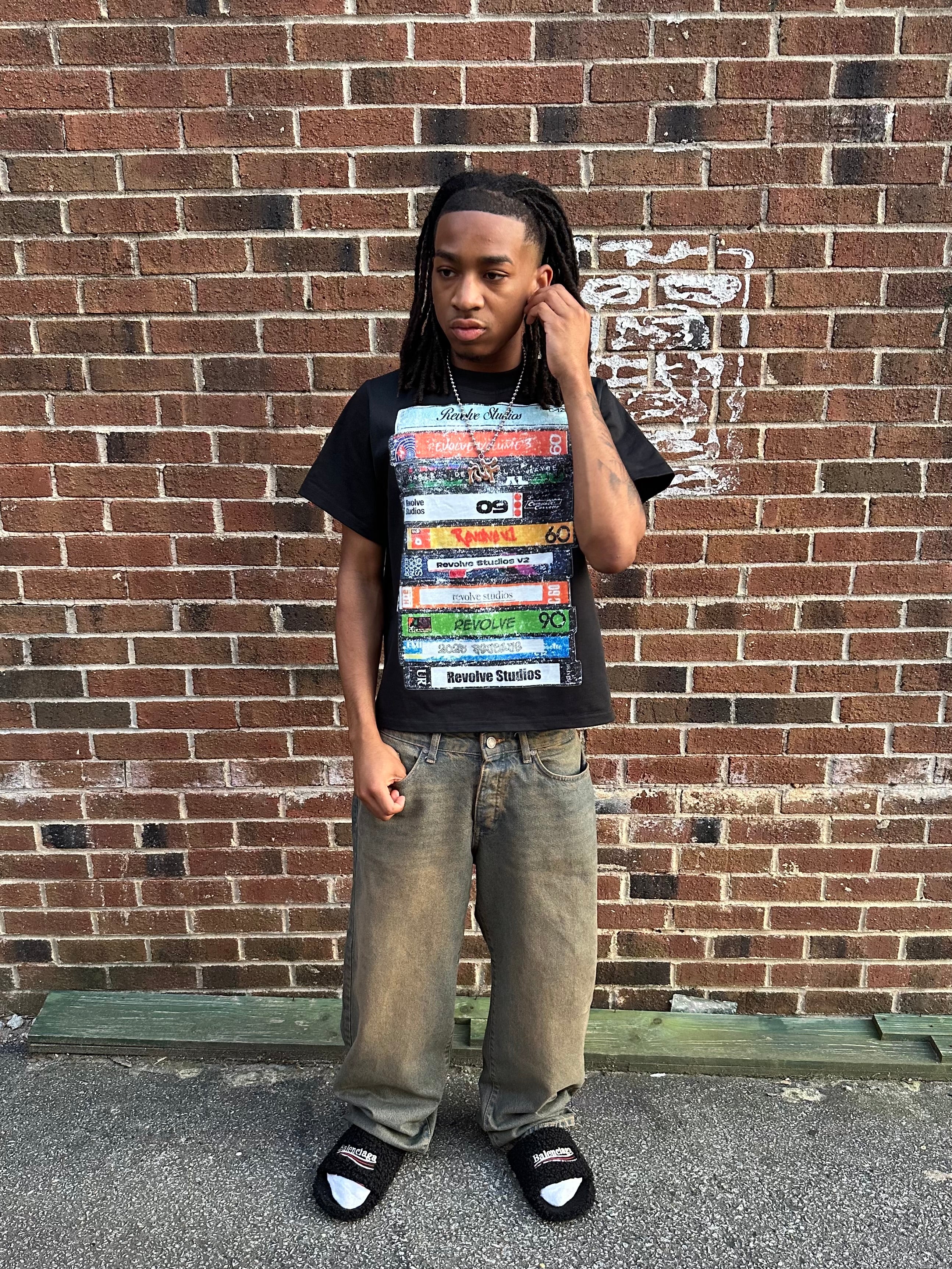 BLACK “VIDEO TAPE” TEE