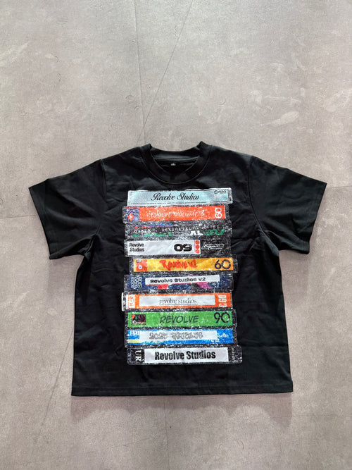 BLACK “VIDEO TAPE” TEE