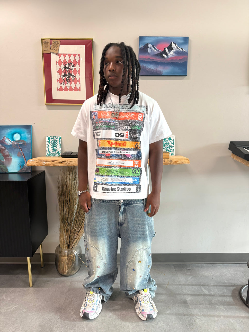 WHITE “VIDEO TAPE” TEE